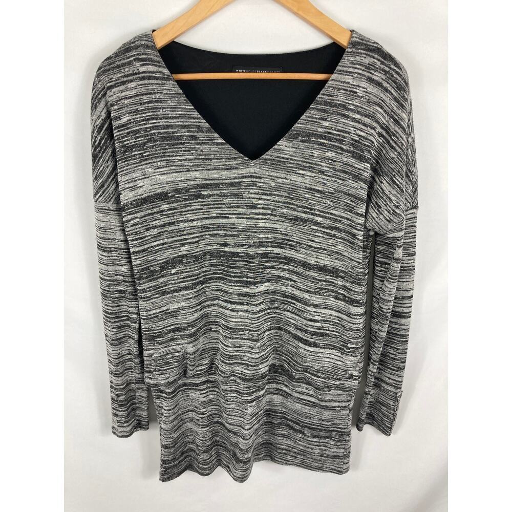 WHBM Grey Black Knit Tunic Size Small